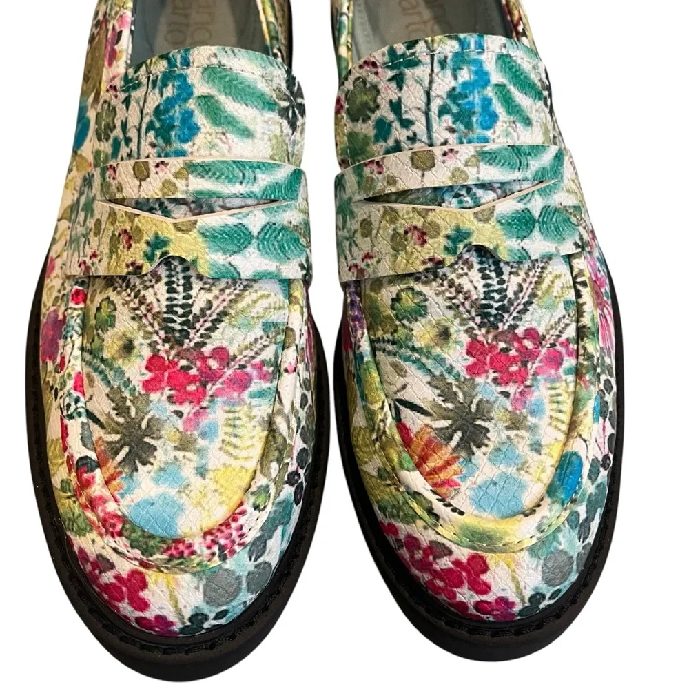 Franco Sarto L-Balin Floral Chunky Lug Sole Loafers, Sz 7.5 - Picture 10 of 14